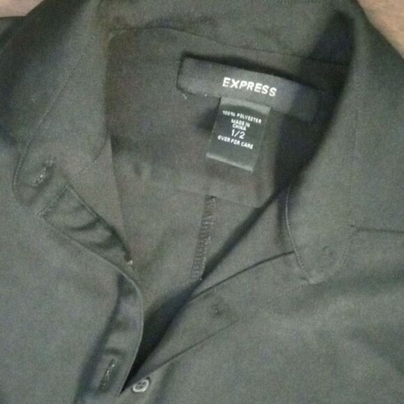 Black polyester midi dress size 1/2 - Picture 2 of 6